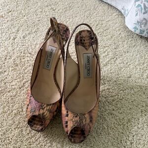 Jimmy Choo Snakeskin Slingback Heels